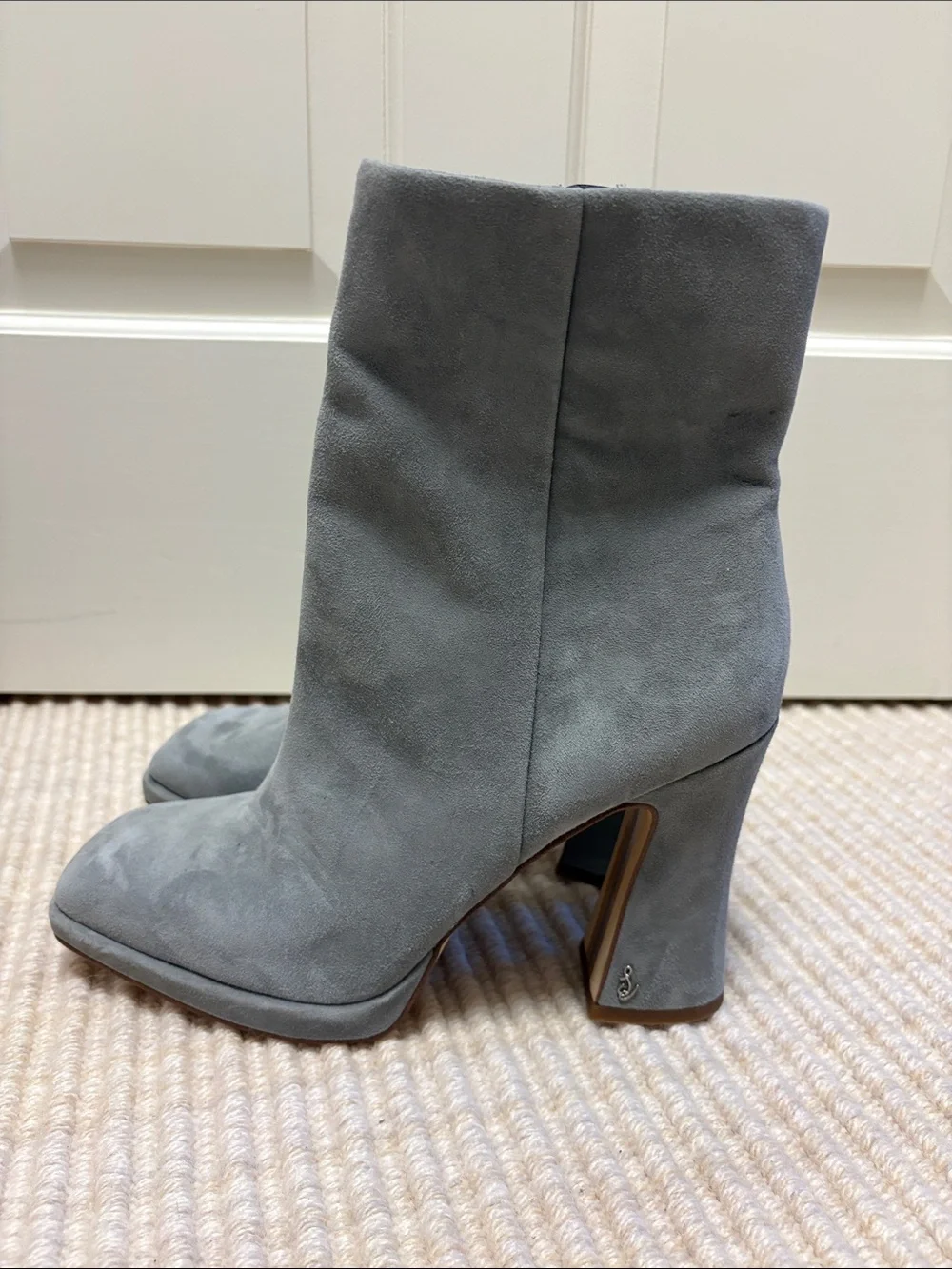 Sam Edelman Gray Suede Ankle Boots - Sleek Zip Closure